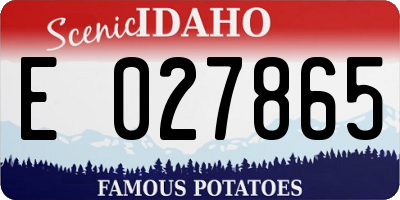 ID license plate E027865