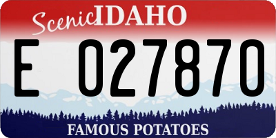 ID license plate E027870