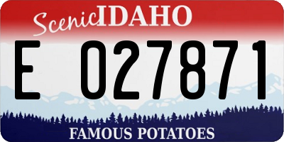 ID license plate E027871