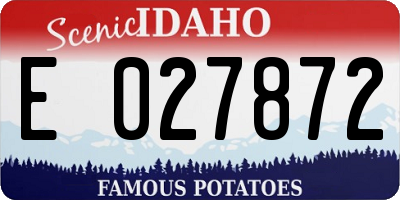 ID license plate E027872