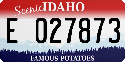 ID license plate E027873