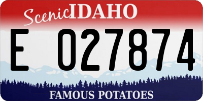 ID license plate E027874