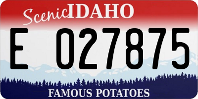 ID license plate E027875
