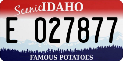 ID license plate E027877