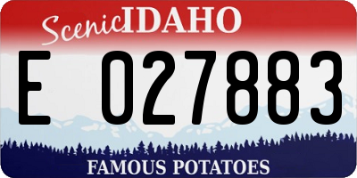 ID license plate E027883