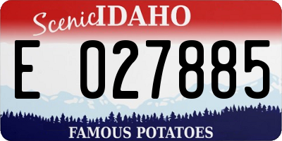 ID license plate E027885