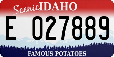 ID license plate E027889