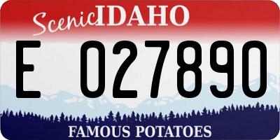 ID license plate E027890