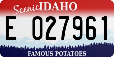 ID license plate E027961