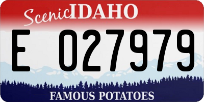 ID license plate E027979