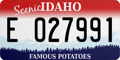 ID license plate E027991