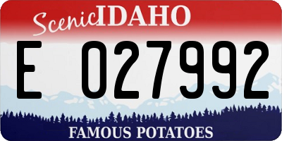 ID license plate E027992