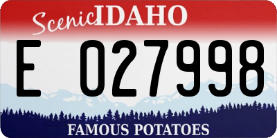 ID license plate E027998