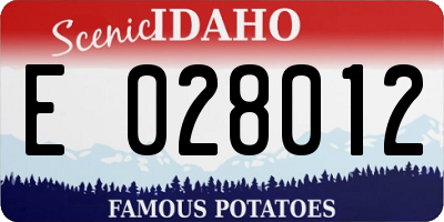 ID license plate E028012