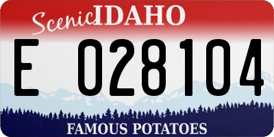 ID license plate E028104