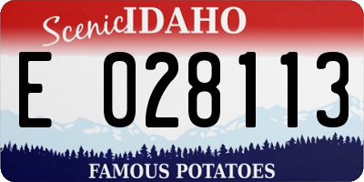 ID license plate E028113
