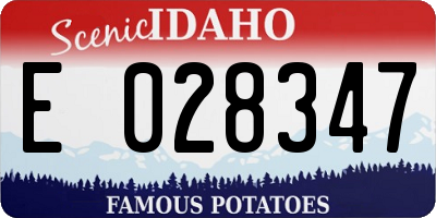 ID license plate E028347