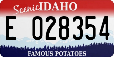 ID license plate E028354