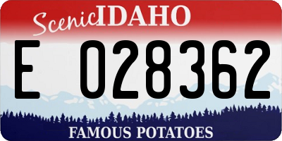 ID license plate E028362