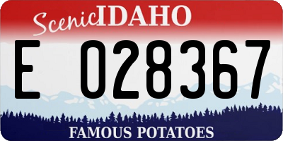 ID license plate E028367