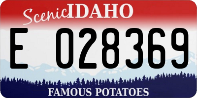 ID license plate E028369