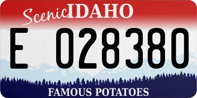 ID license plate E028380