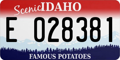 ID license plate E028381