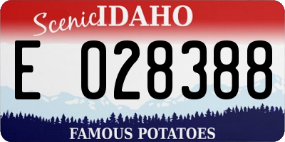 ID license plate E028388
