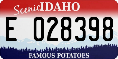 ID license plate E028398