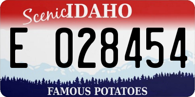 ID license plate E028454