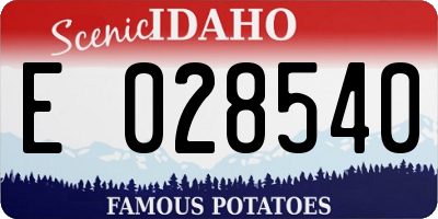 ID license plate E028540