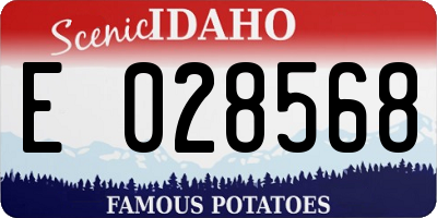 ID license plate E028568