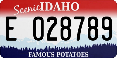 ID license plate E028789