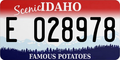 ID license plate E028978