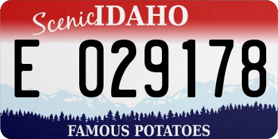 ID license plate E029178