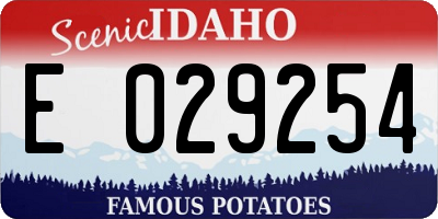 ID license plate E029254