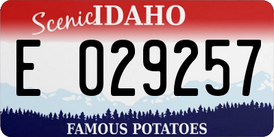 ID license plate E029257