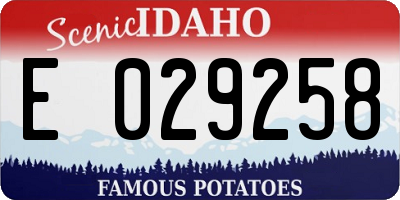 ID license plate E029258