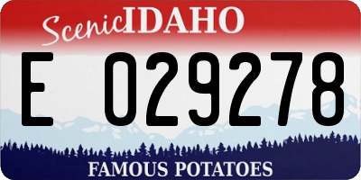 ID license plate E029278