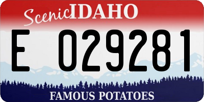 ID license plate E029281