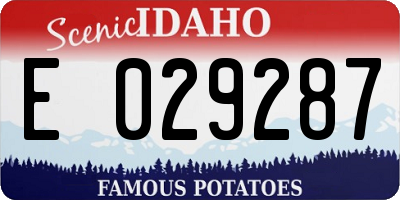 ID license plate E029287