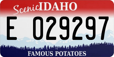 ID license plate E029297