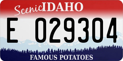ID license plate E029304