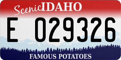 ID license plate E029326