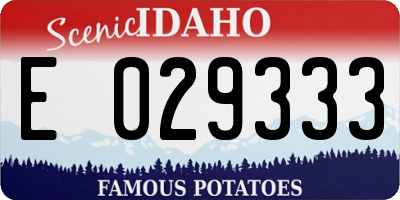ID license plate E029333