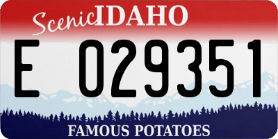 ID license plate E029351