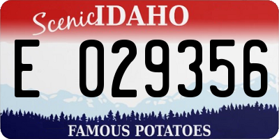 ID license plate E029356