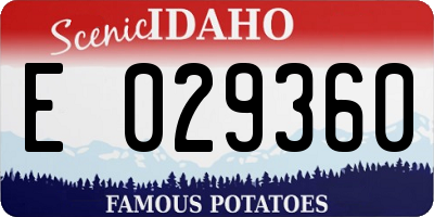 ID license plate E029360