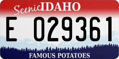 ID license plate E029361