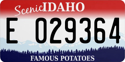 ID license plate E029364